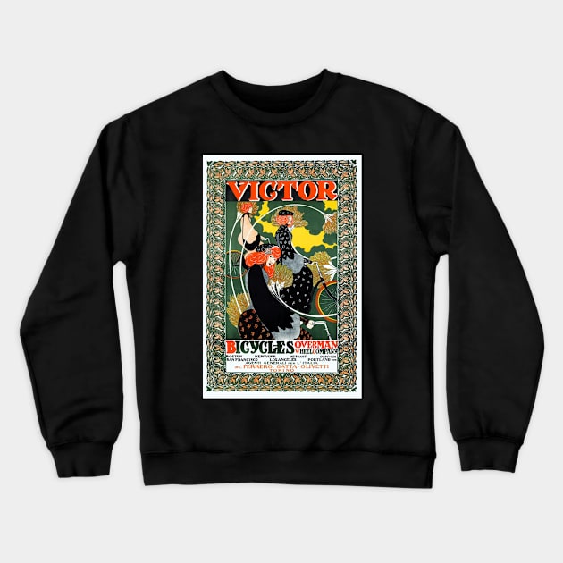 Victor Bicycle Ad Crewneck Sweatshirt by The Corner Cabinet